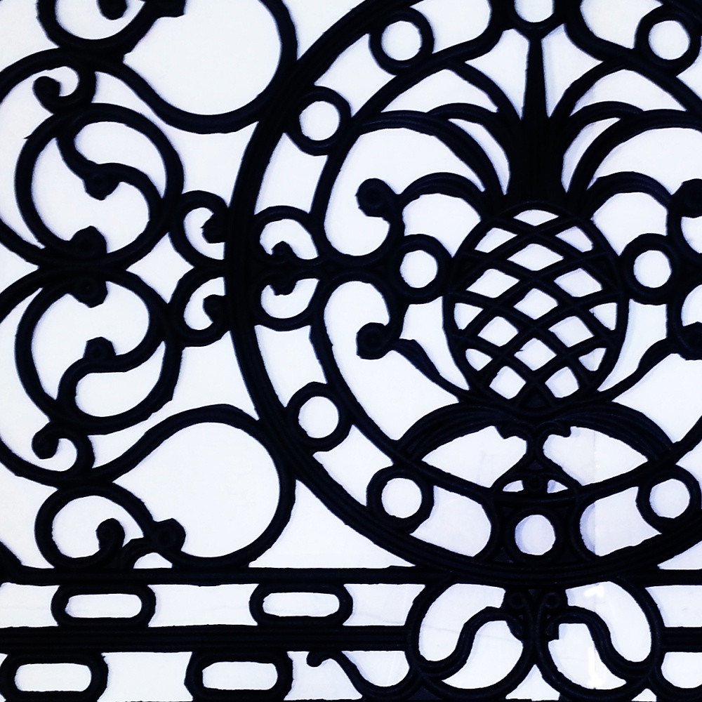 30" X 48" Black Rubber Pineapple Outdoor Door Mat