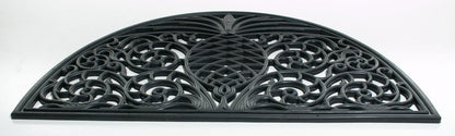 18" X 30" Black Rubber Pineapple Outdoor Semi Circle Door Mat