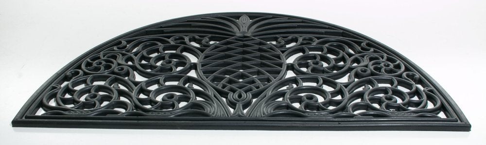 18" X 30" Black Rubber Pineapple Outdoor Semi Circle Door Mat