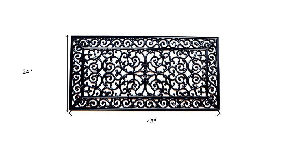24" X 48" Black Rubber Outdoor Door Mat