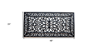 24" X 48" Black Rubber Outdoor Door Mat