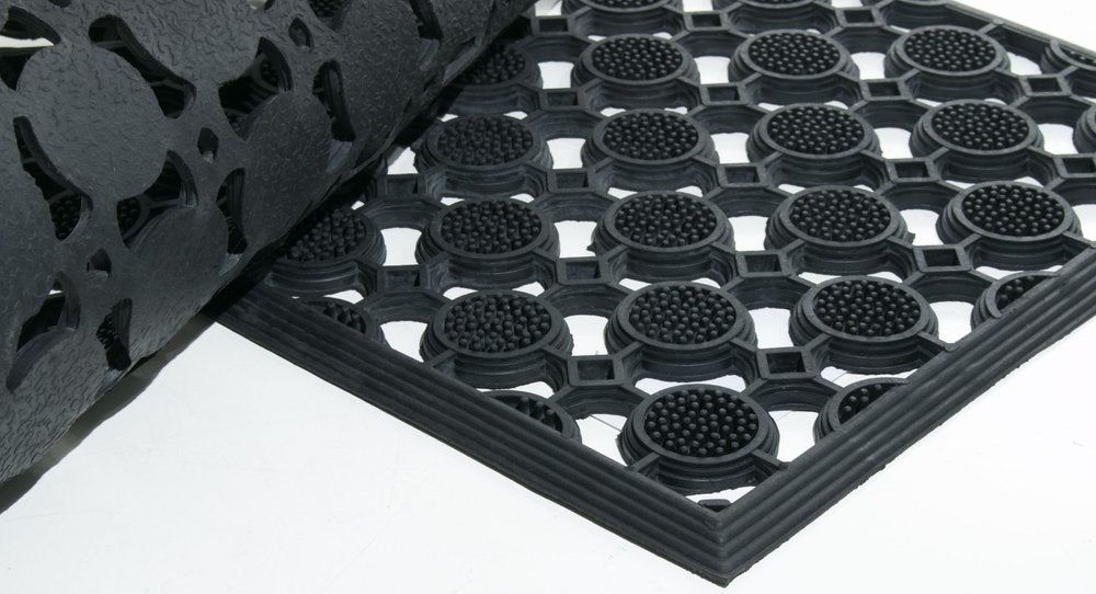 18" X 47" Black Rubber Outdoor Door Mat