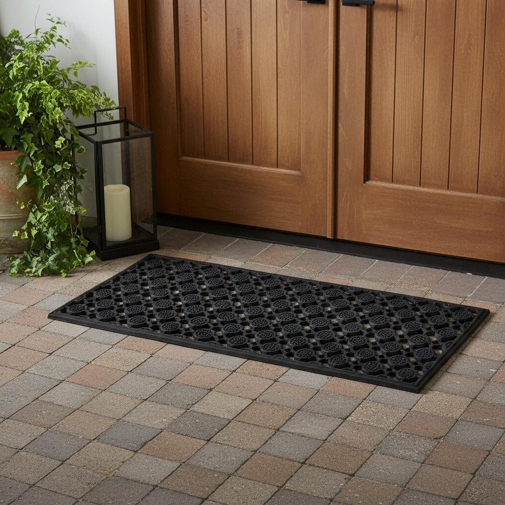 18" X 47" Black Rubber Outdoor Door Mat