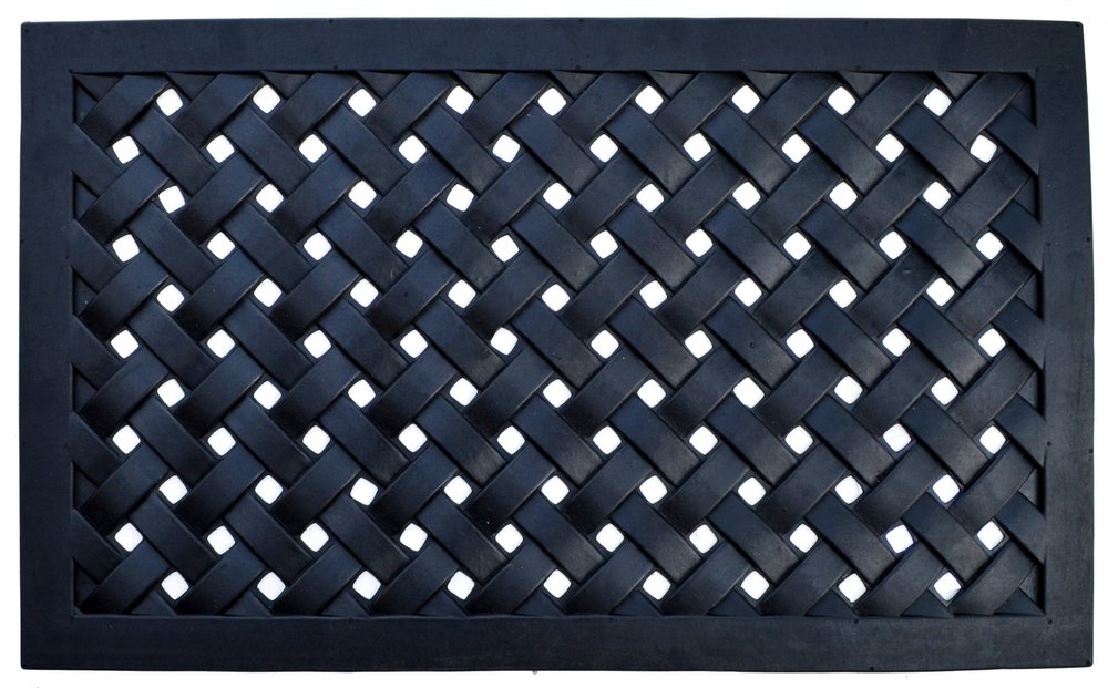 18" X 30" Black Rubber Outdoor Door Mat