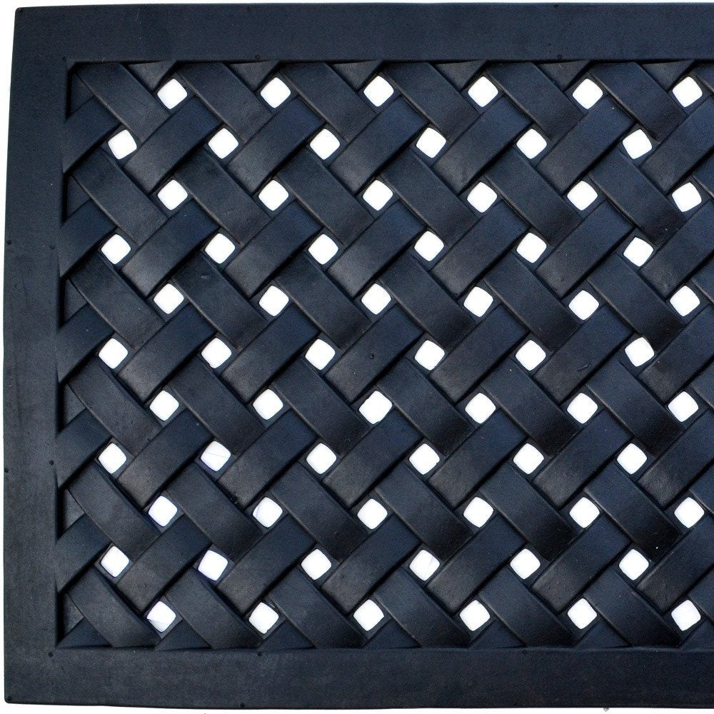 18" X 47" Black Rubber Outdoor Door Mat