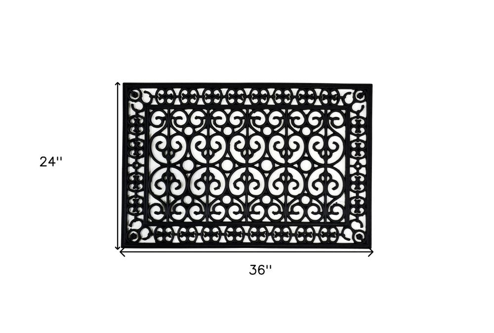 24" X 36" Black Rubber Outdoor Door Mat