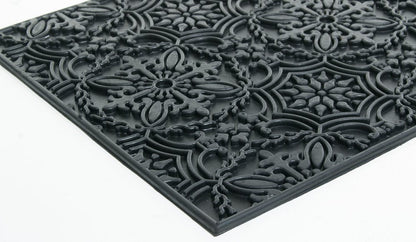 16" X 24" Black Rubber Outdoor Door Mat