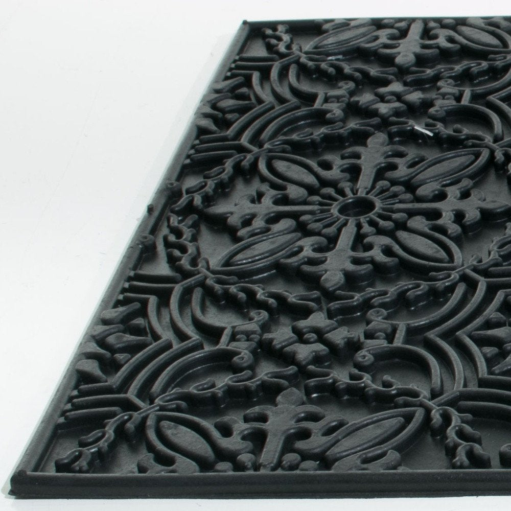 16" X 24" Black Rubber Outdoor Door Mat
