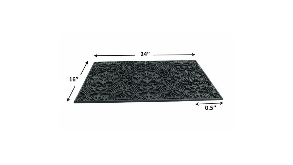 16" X 24" Black Rubber Outdoor Door Mat