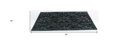 16" X 24" Black Rubber Outdoor Door Mat
