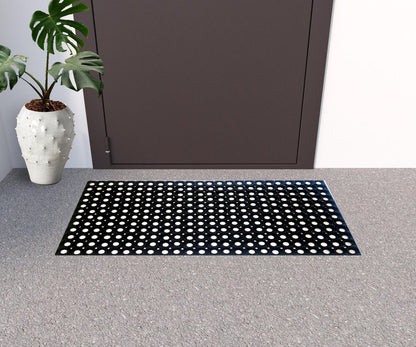 19" X 39" Black Rubber Outdoor Door Mat