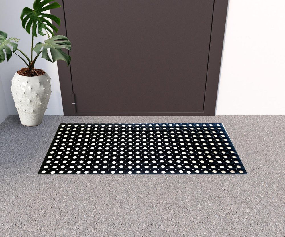 19" X 39" Black Rubber Outdoor Door Mat
