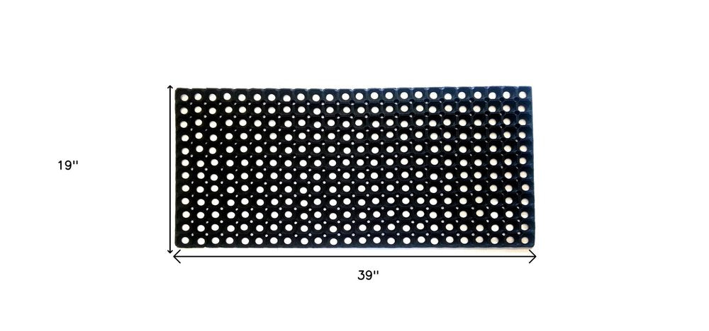 19" X 39" Black Rubber Outdoor Door Mat