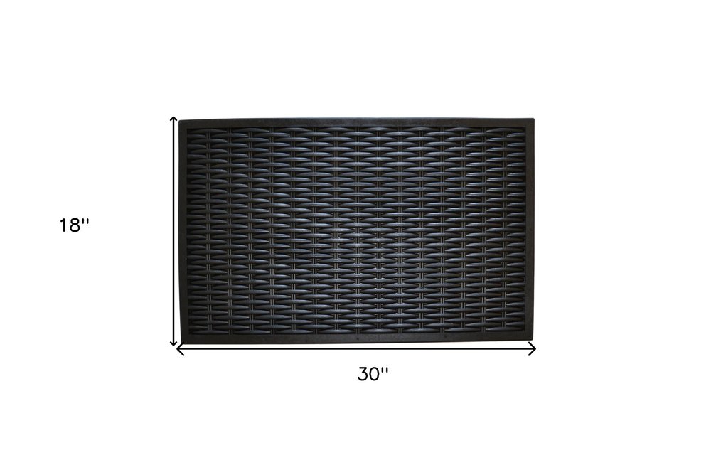 18" X 30" Black Rubber Outdoor Door Mat