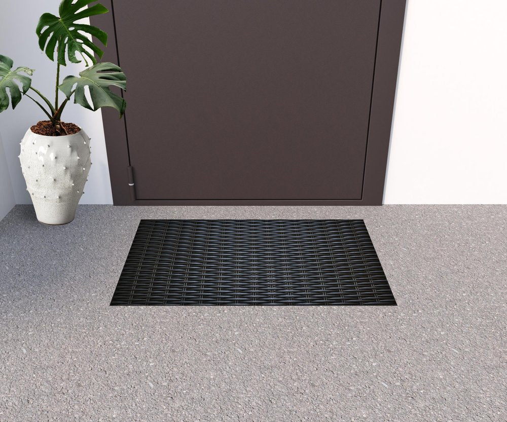 18" X 30" Black Rubber Outdoor Door Mat