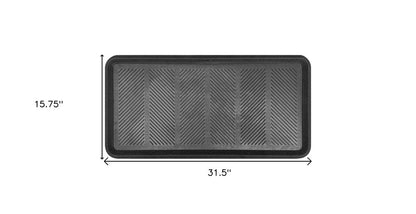 16" X 32" Black Rubber Outdoor Boot Tray