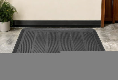16" X 32" Black Rubber Outdoor Boot Tray
