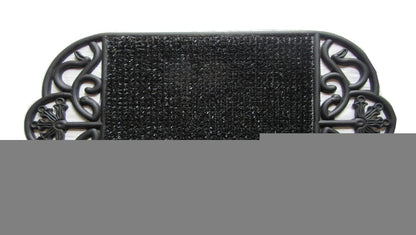 18" X 29" Black Rubber Outdoor Oval Door Mat