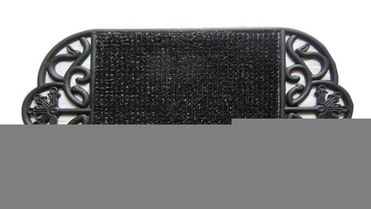 18" X 29" Black Rubber Outdoor Oval Door Mat