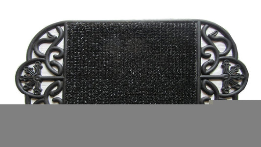 18" X 29" Black Rubber Outdoor Oval Door Mat