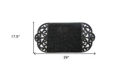 18" X 29" Black Rubber Outdoor Oval Door Mat
