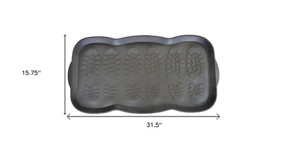 16" X 32" Black Rubber Outdoor Boot Tray
