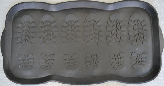 16" X 32" Black Rubber Outdoor Boot Tray
