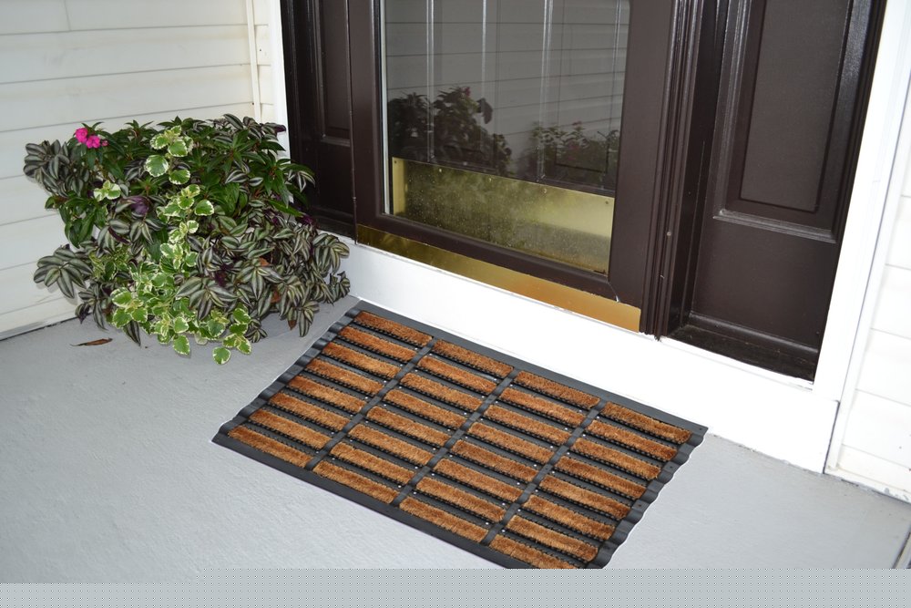 18" X 30" Black Rubber Outdoor Door Mat