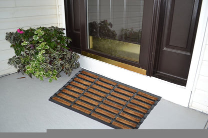 18" X 30" Black Rubber Outdoor Door Mat