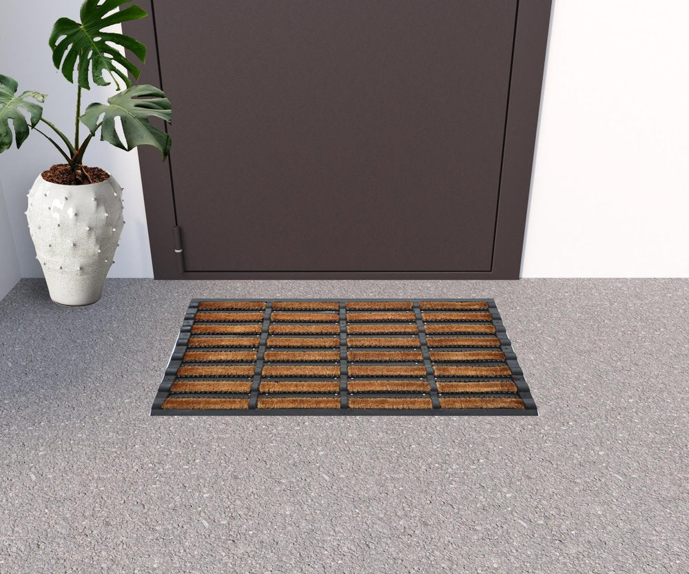 18" X 30" Black Rubber Outdoor Door Mat
