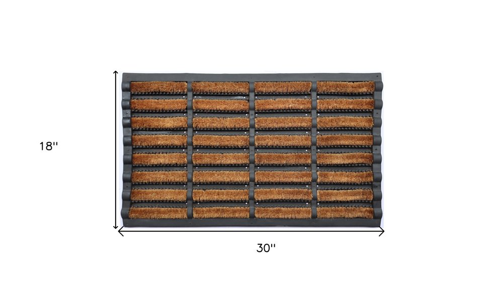 18" X 30" Black Rubber Outdoor Door Mat