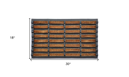 18" X 30" Black Rubber Outdoor Door Mat