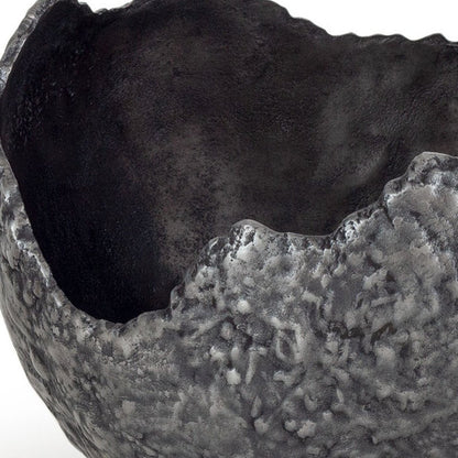 Set of Two Gray And Silver Aluminum Decorative Bowls