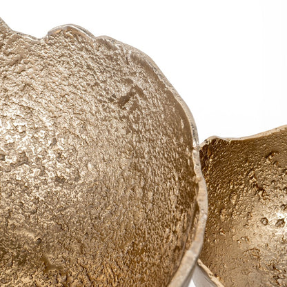 Set of Two Gold And Silver Aluminum Decorative Bowls