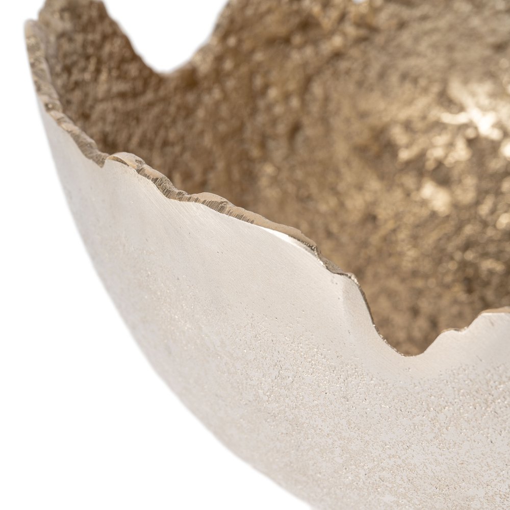 Set of Two Gold And Silver Aluminum Decorative Bowls