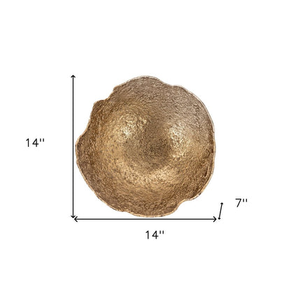 Set of Two Gold And Silver Aluminum Decorative Bowls