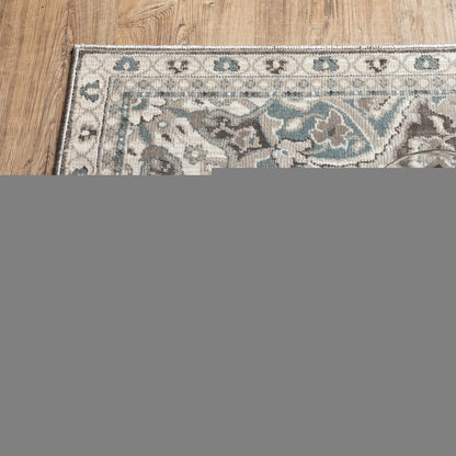 8' X 11' Brown And Blue Medallion Area Rug