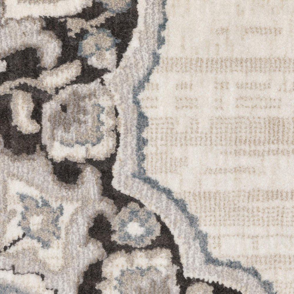 8' X 11' Brown And Blue Medallion Area Rug