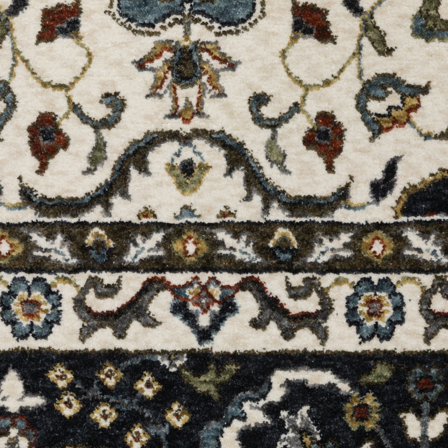 8' X 11' Ivory Medallion Area Rug With Fringe