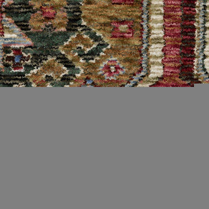 8' X 11' Pink And Red Medallion Area Rug With Fringe