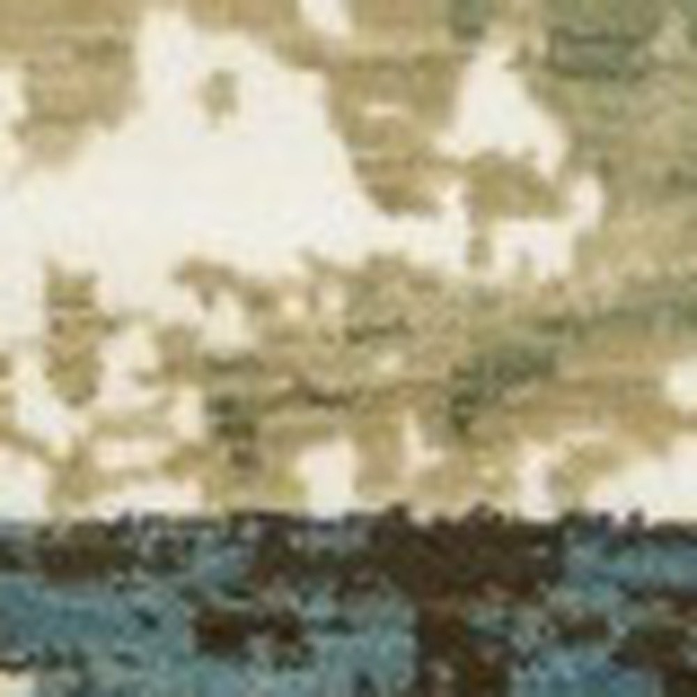 8' X 11' Beige And Blue Abstract Area Rug