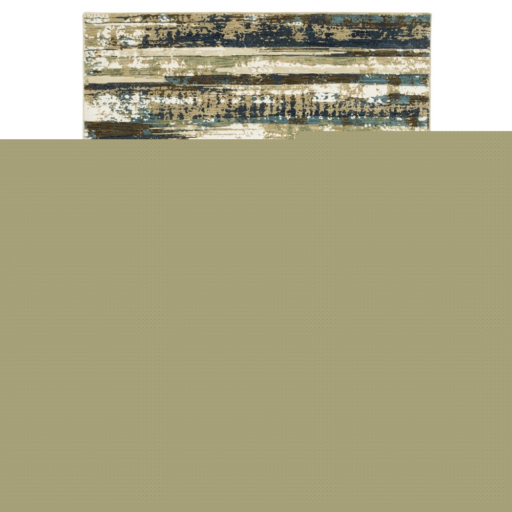 8' X 11' Beige And Blue Abstract Area Rug