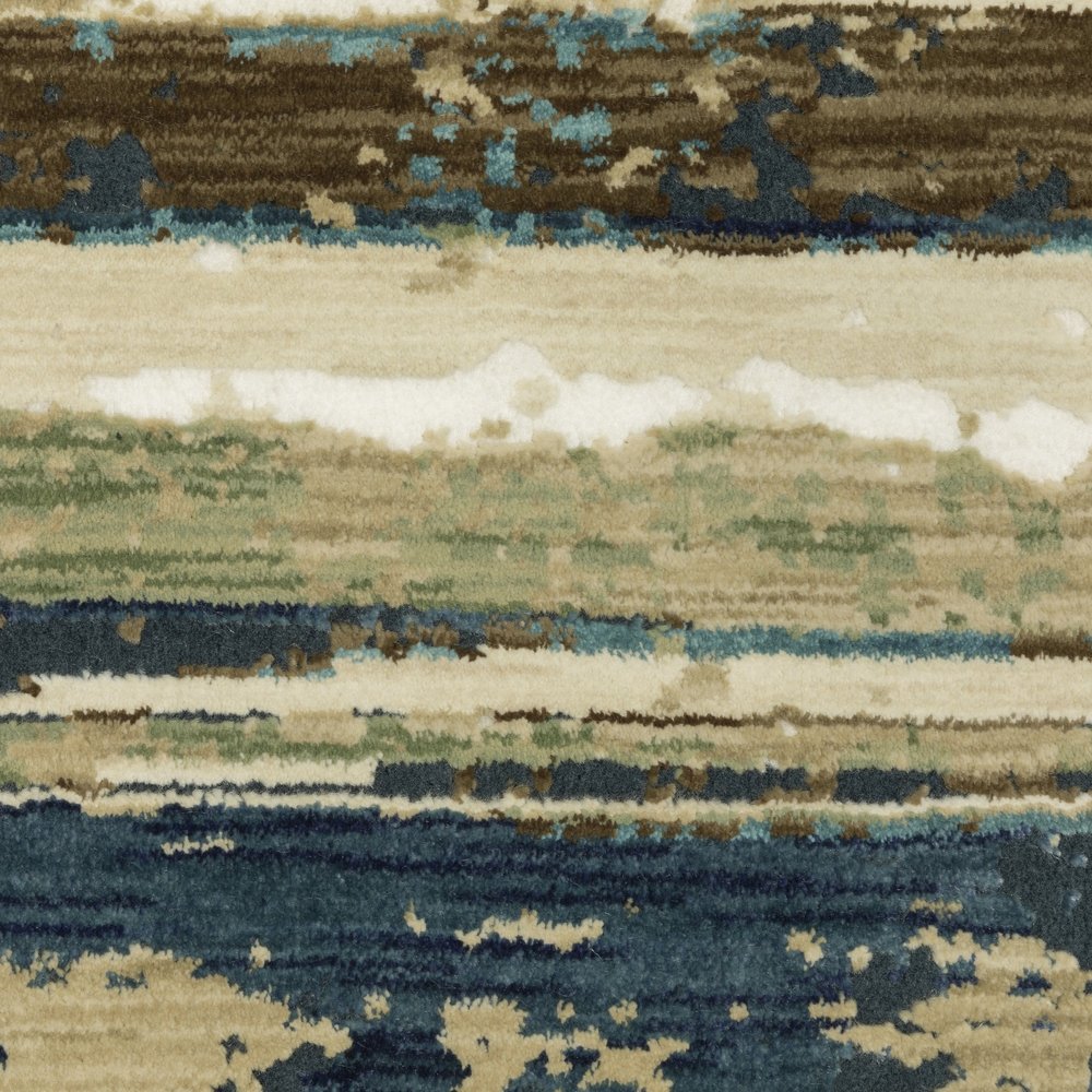 8' X 11' Beige And Blue Abstract Area Rug
