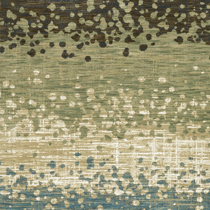 8' X 11' Blue And Brown Abstract Area Rug