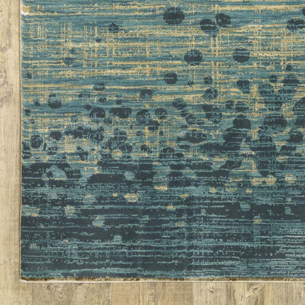 8' X 11' Blue And Brown Abstract Area Rug