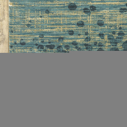 8' X 11' Blue And Brown Abstract Area Rug