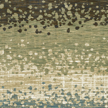 8' X 11' Blue And Brown Abstract Area Rug