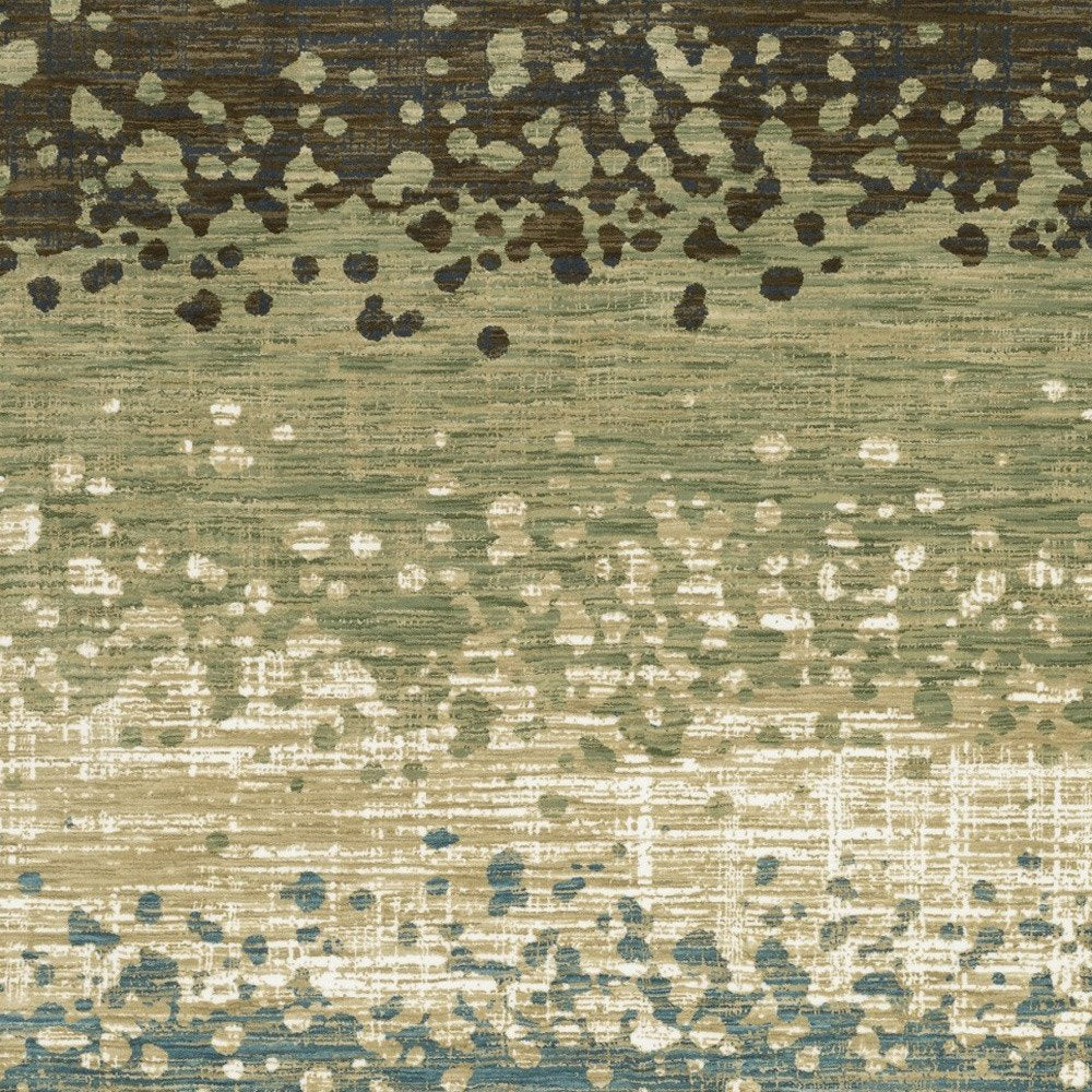 8' X 11' Blue And Brown Abstract Area Rug