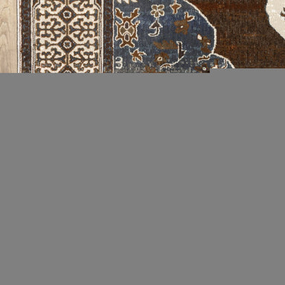 8' X 11' Gray And Blue Medallion Area Rug