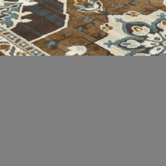 8' X 11' Gray And Blue Medallion Area Rug